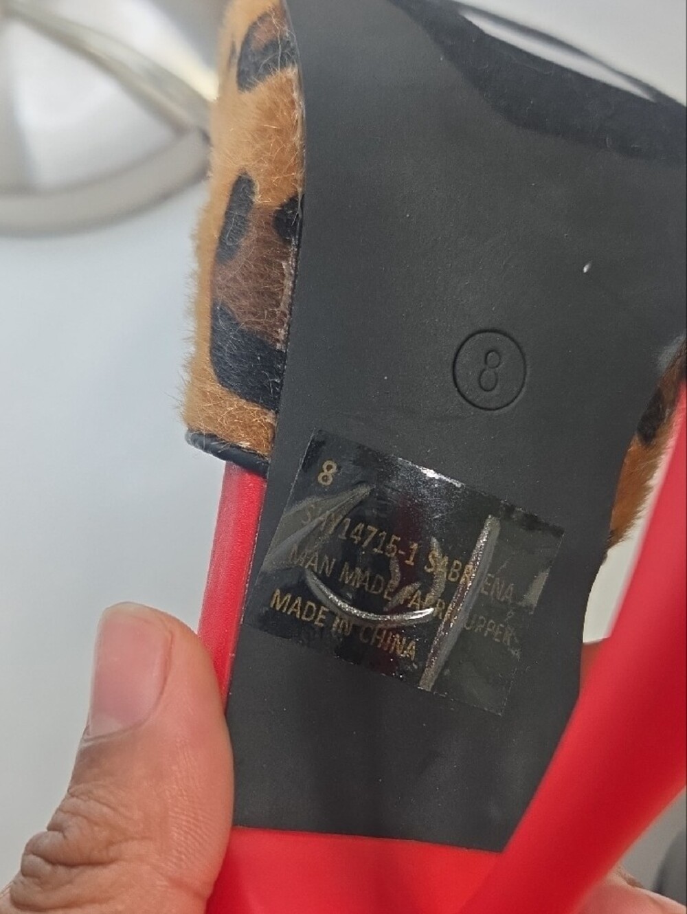 Fashion Nova Red Leopard Slide Heels - Picture 6 of 6